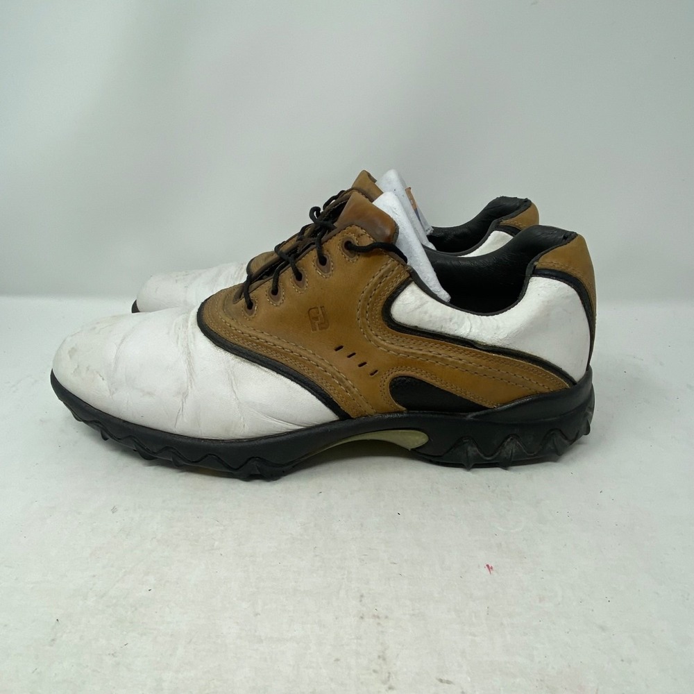 Foot Joy Contour Series 54024 Saddle Golf Shoes Mens M White Brown US 10.5 FJ